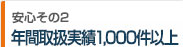 年間取扱実績1,000件以上